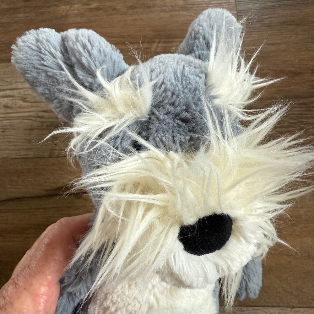 Jellycat bashful schnauzer dog Gray and Cream Plush Toy
